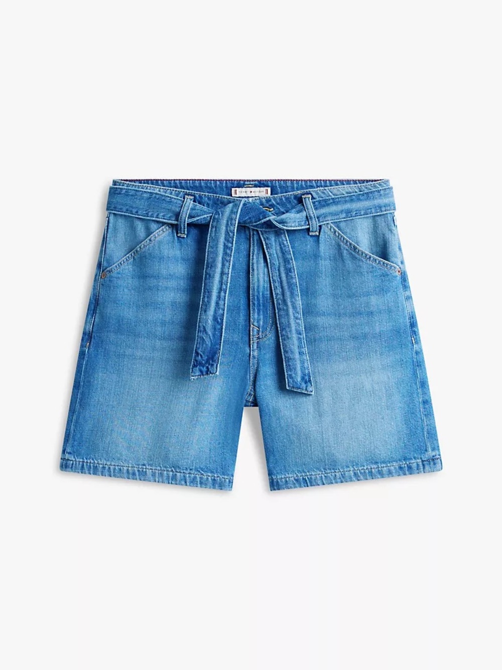 Tommy Hilfiger Light Blue Denim Tie-Waist Shorts